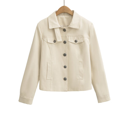 Retro lapel wax craft workwear style jacket