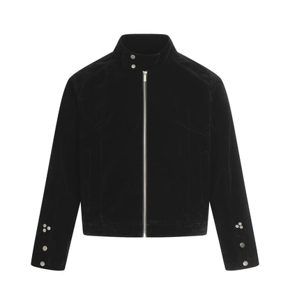 Retro Suede Composite Deconstructed Jacket Design Unisex Short Wide Casual Outerwear