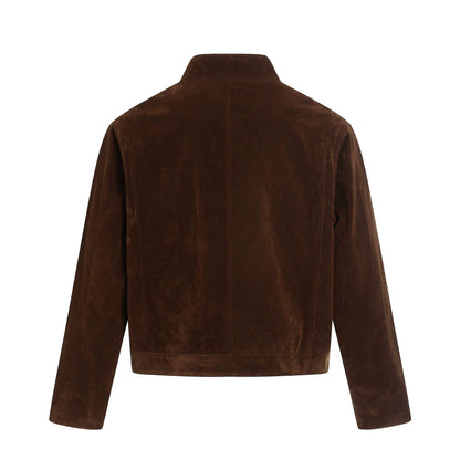 Retro Suede Composite Deconstructed Jacket Design Unisex Short Wide Casual Outerwear