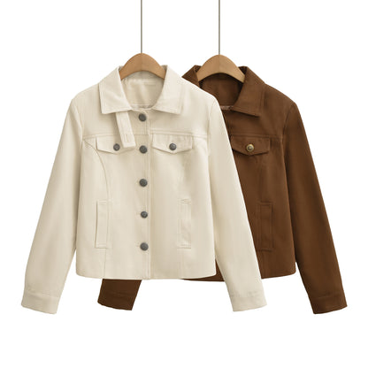 Retro lapel wax craft workwear style jacket