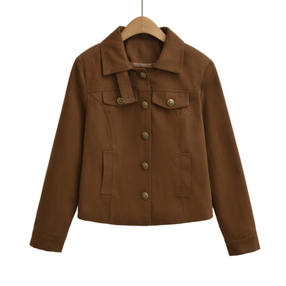 Retro lapel wax craft workwear style jacket