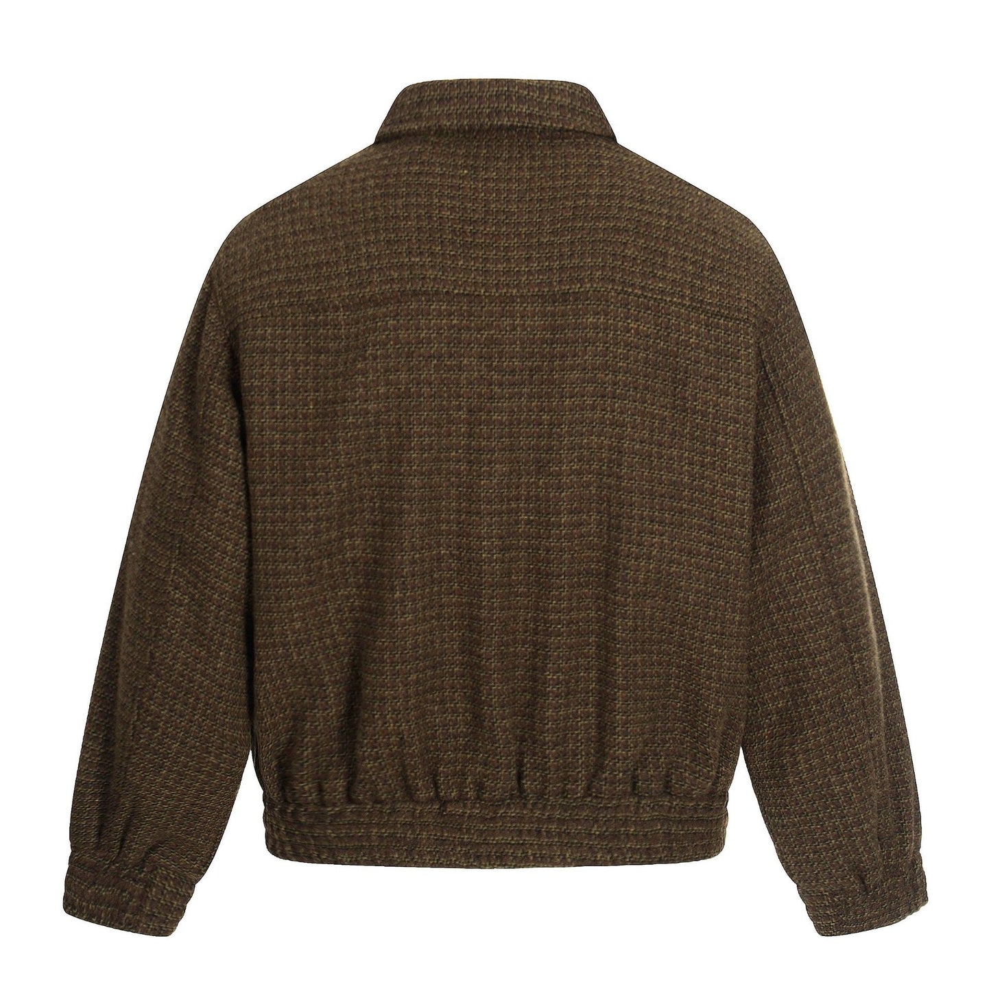 Retro Houndstooth Pattern High-End Composite Deconstructed Jacket Design Unisex Short Wide Casual Outerwear