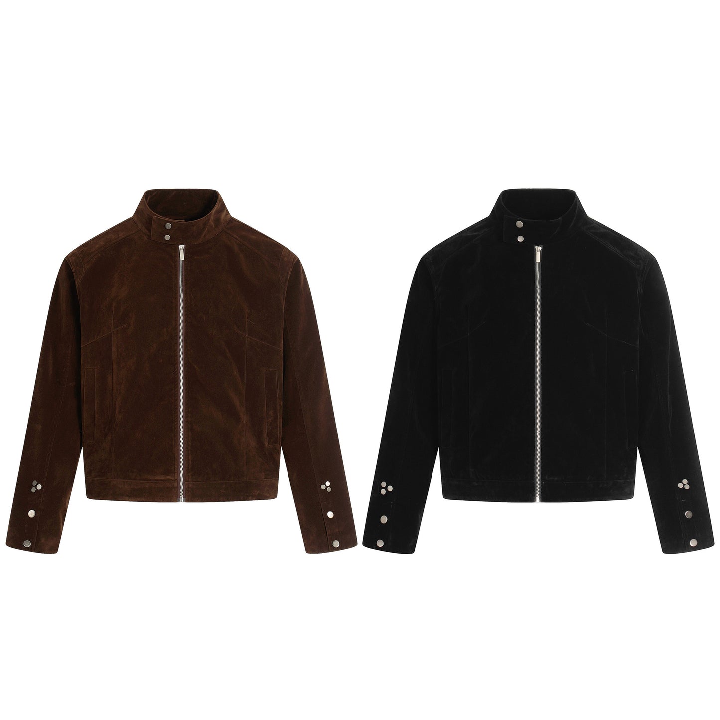 Retro Suede Composite Deconstructed Jacket Design Unisex Short Wide Casual Outerwear